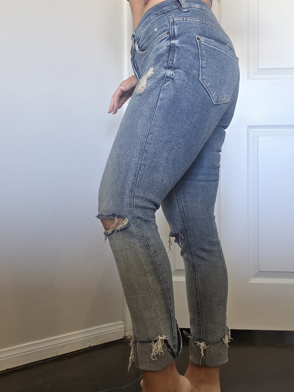 KENSIE Distressed High-Rise Blue Women’s Jeans - Picture 2 of 4